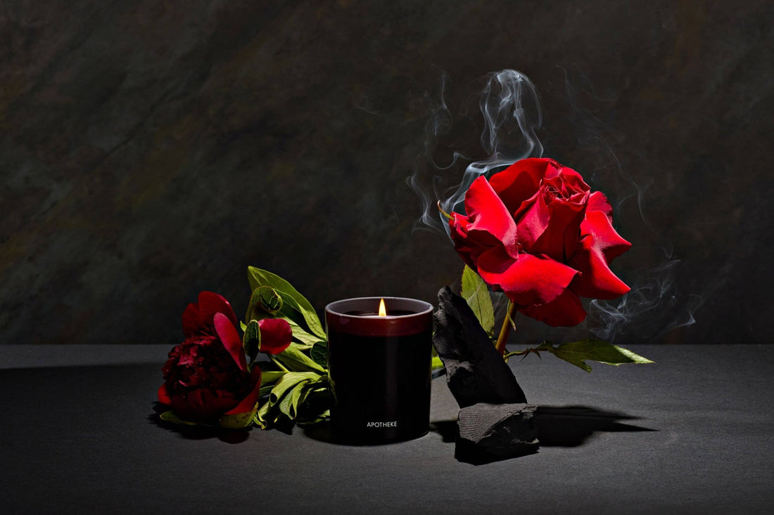 Apotheke - Charcoal Rouge Petite Candle - The Look and Co