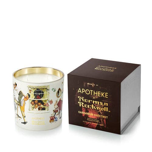 Apotheke - Norman Rockwell Cardamom Chestnut 3-Wick Candle - The Look and Co