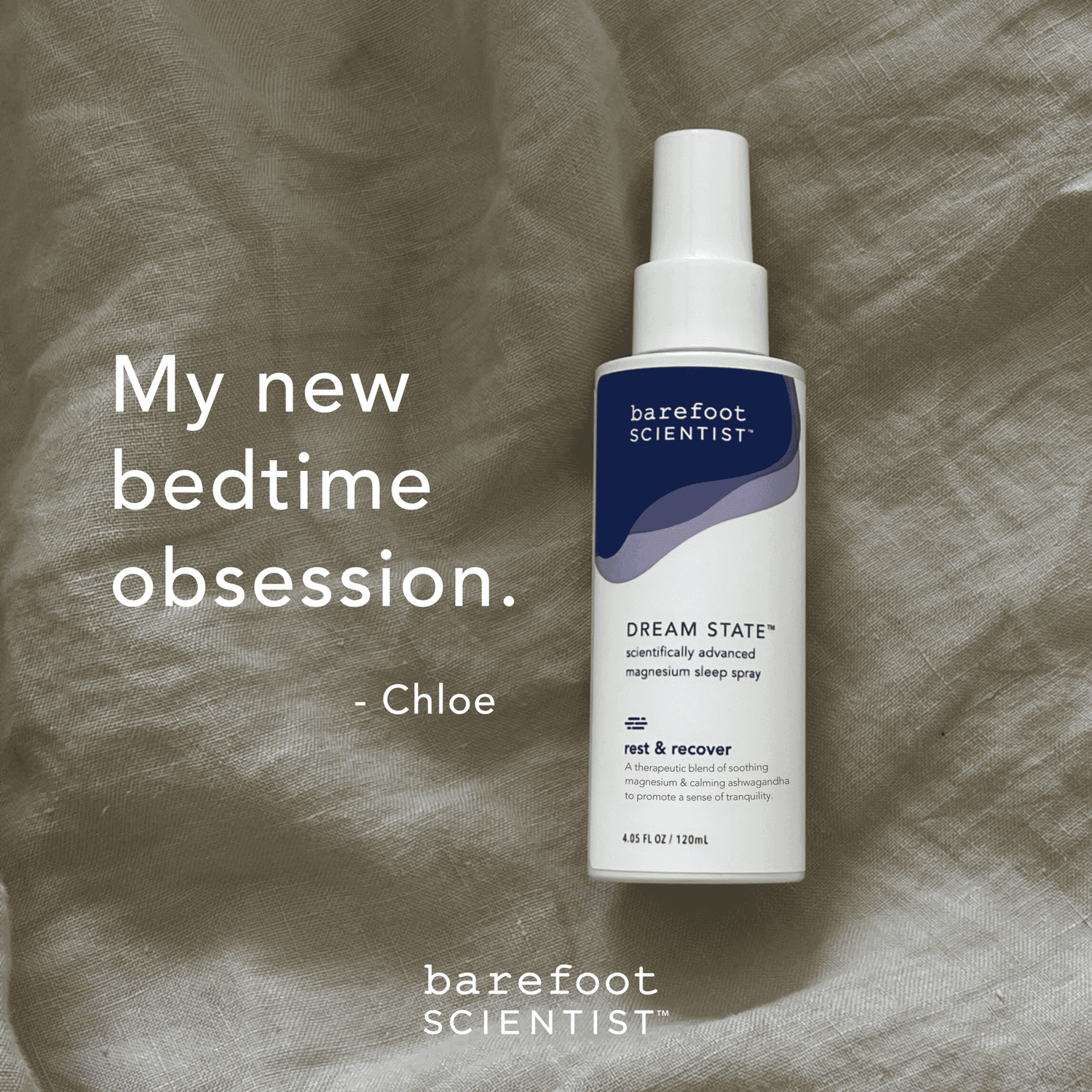 Barefoot Scientist - Dream State | sense - soothing magnesium sleep spray - The Look and Co