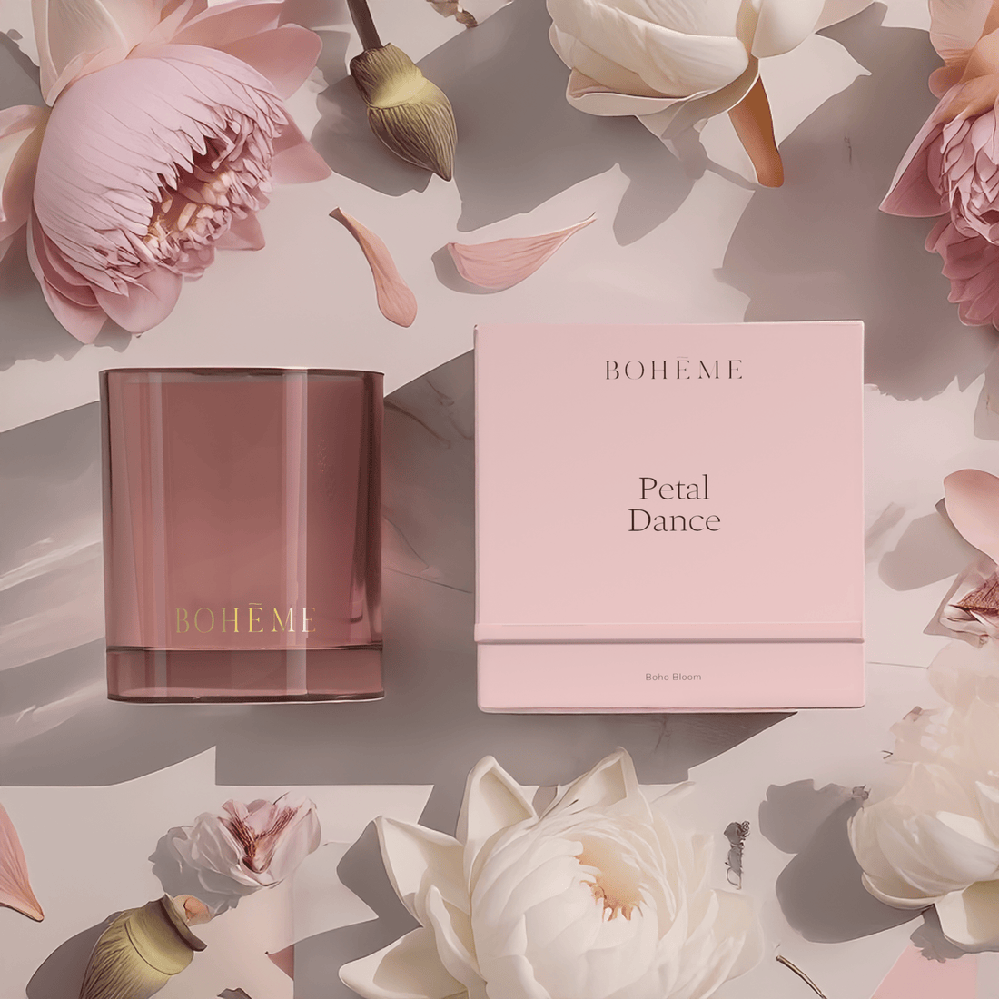 Boheme Fragrances - Petal Dance Candle – Boho Bloom Collection - The Look and Co