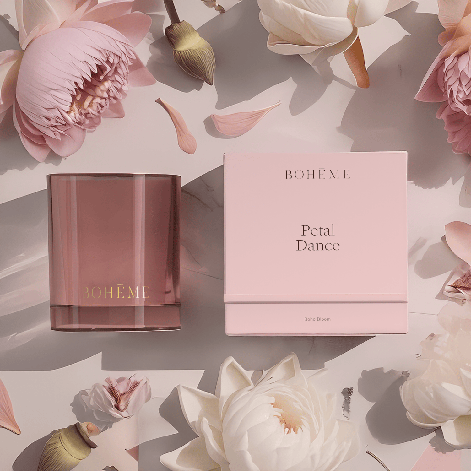 Boheme Fragrances - Petal Dance Candle – Boho Bloom Collection - The Look and Co