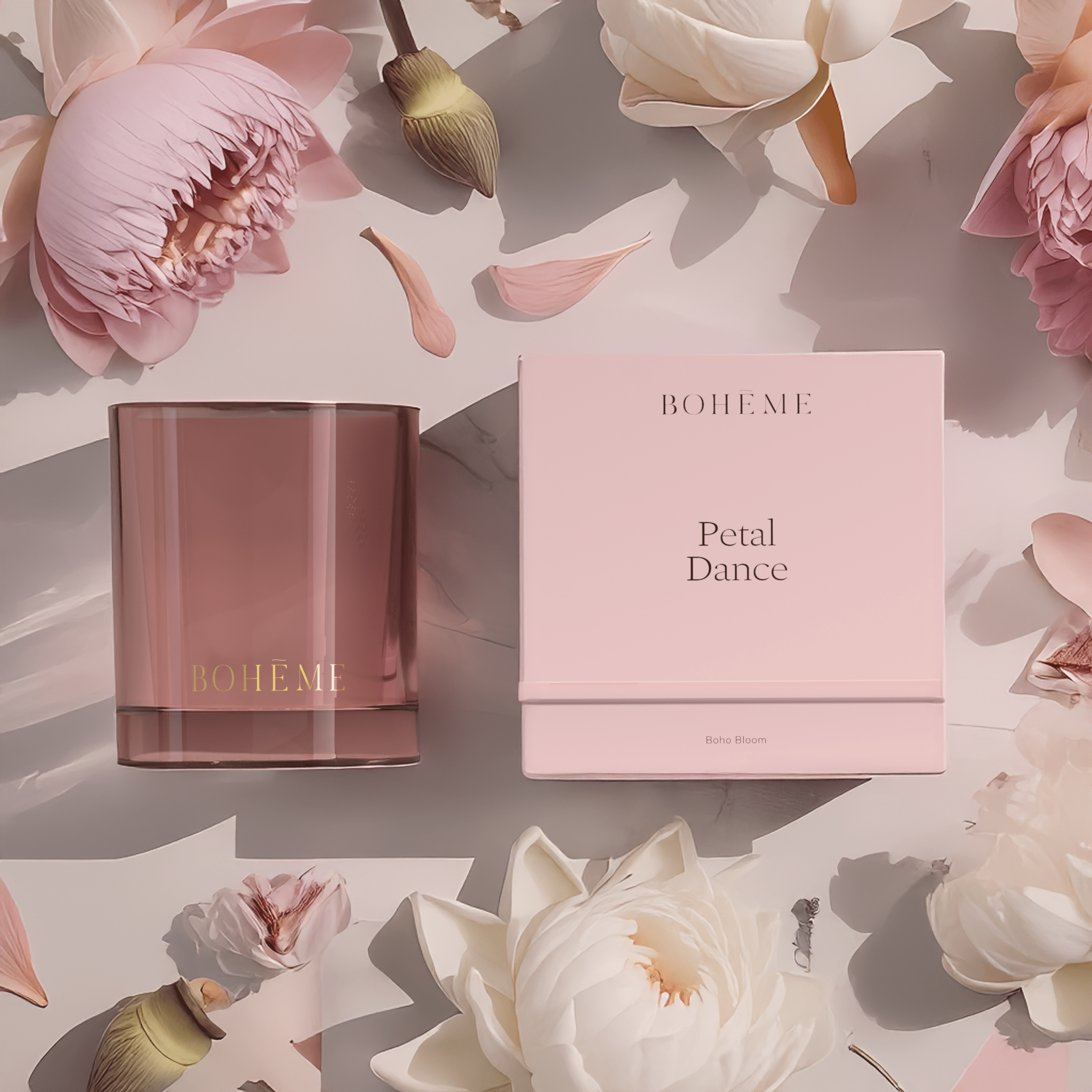 Boheme Fragrances - Petal Dance Candle – Boho Bloom Collection - The Look and Co