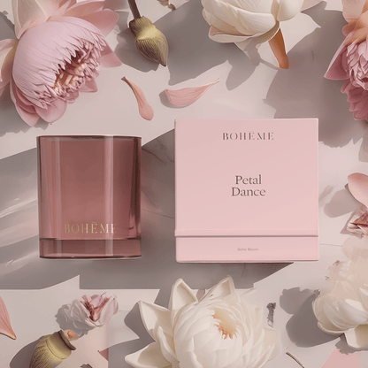 Boheme Fragrances - Petal Dance Candle – Boho Bloom Collection - The Look and Co