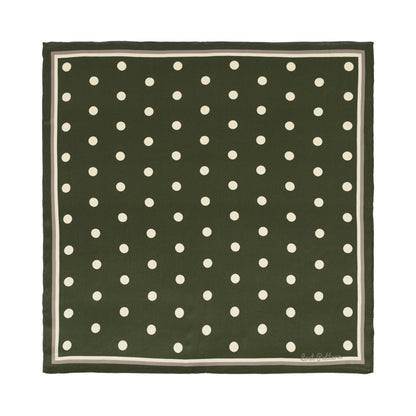 Lost Pattern NYC - &quot;Retro Polka&quot; Silk Bandana Scarf - Matcha