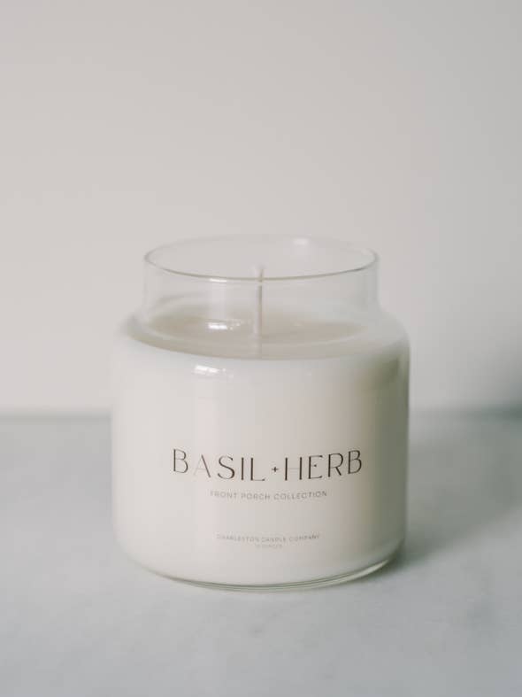 Charleston Candle Co. - Basil + Herb Soy Candle | Front Porch Collection - The Look and Co