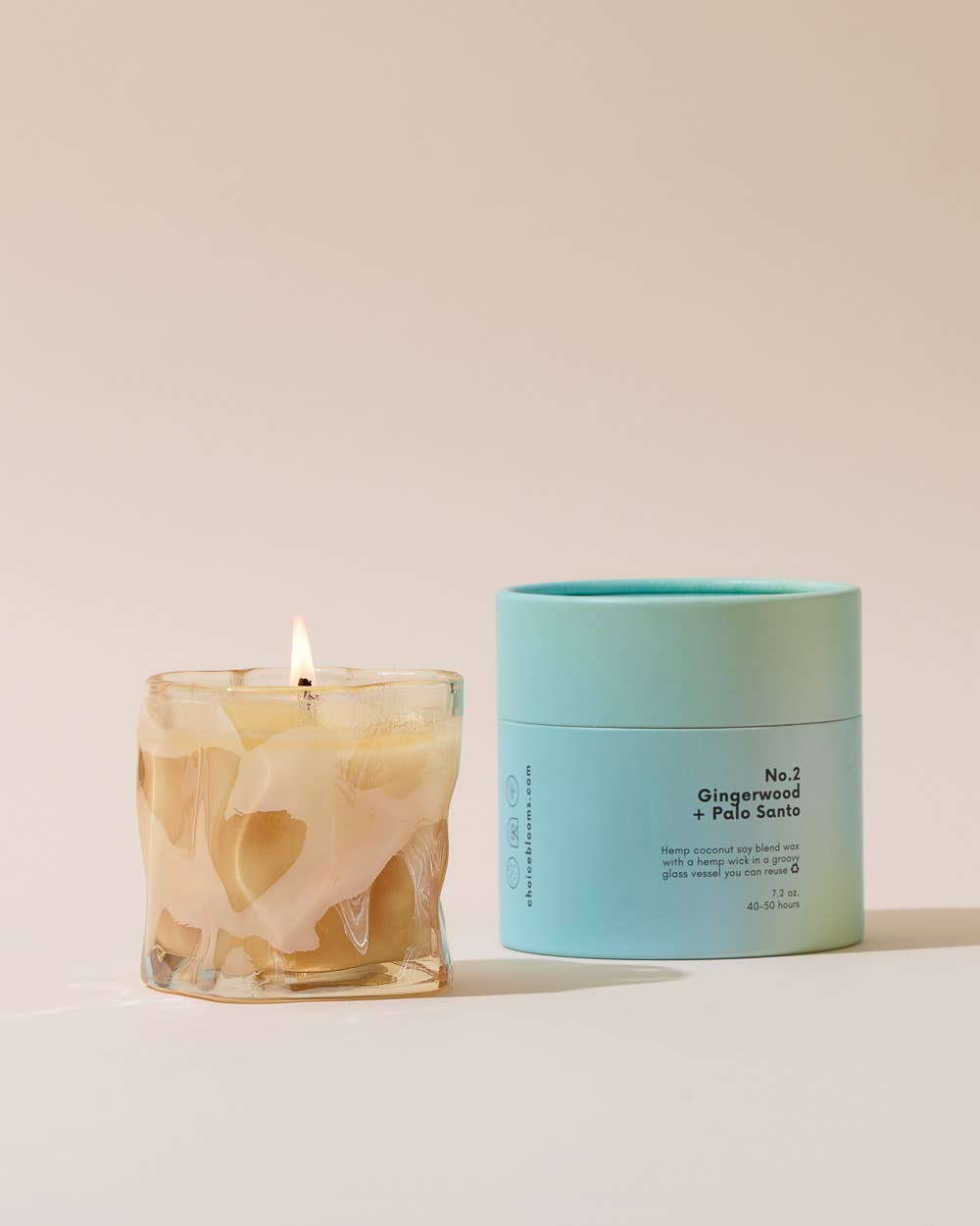 Choice Blooms - 7.2oz. No. 2 Gingerwood + Palo Santo Candle - The Look and Co