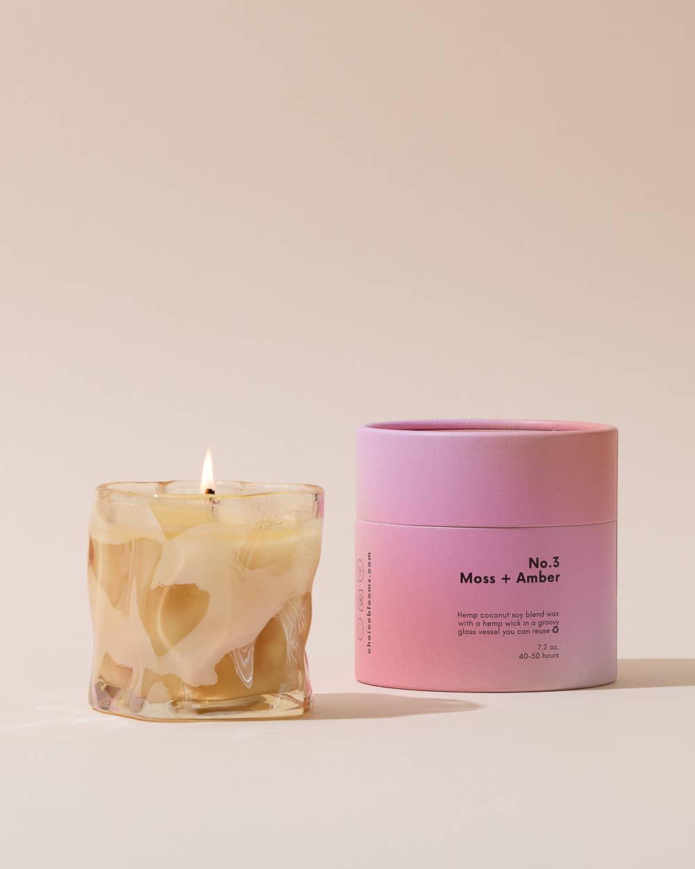 Choice Blooms - 7.2oz. No. 3 Moss + Amber Candle - The Look and Co