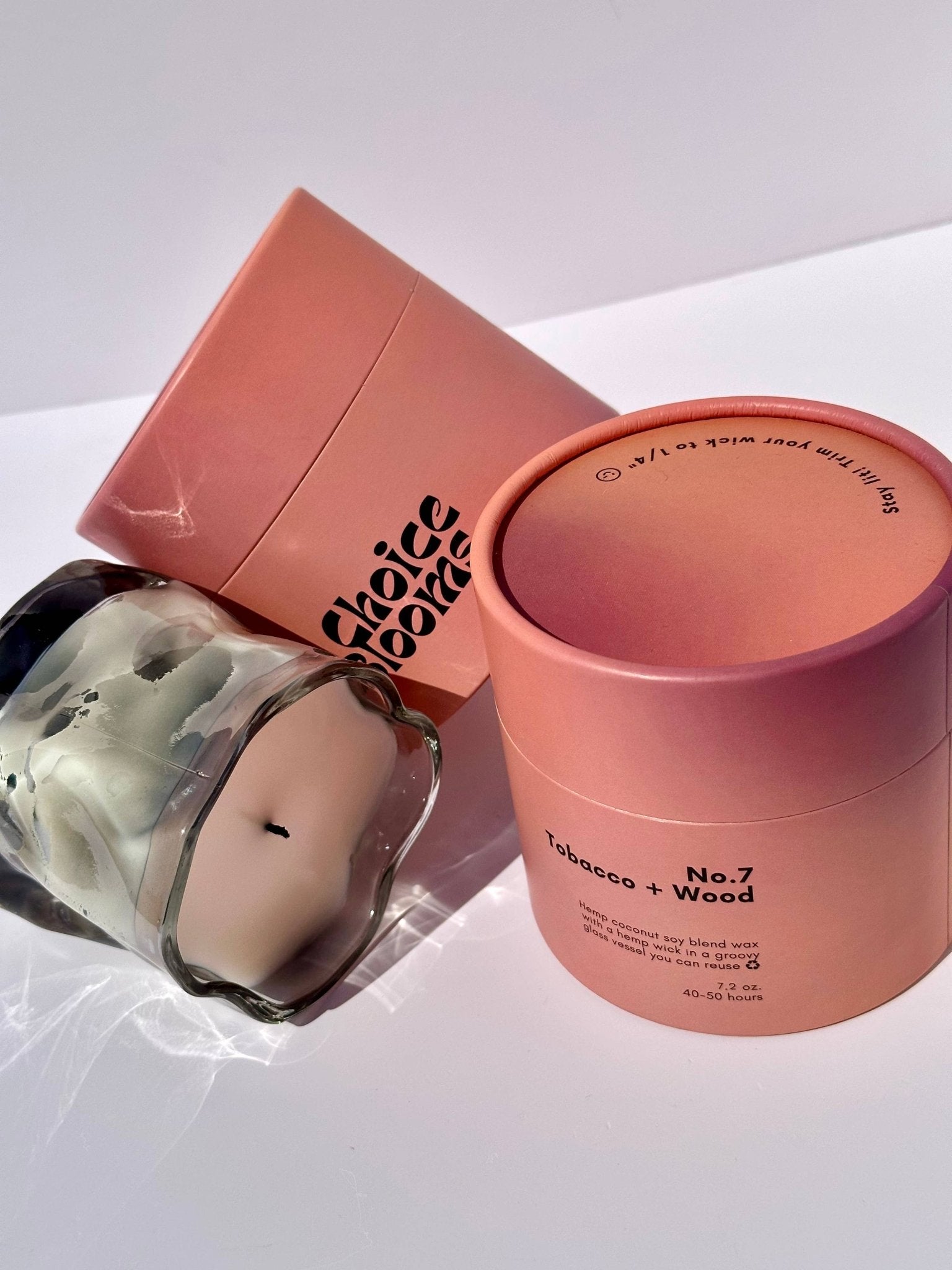 Choice Blooms - 7.2oz. No. 7 Tobacco + Wood Candle - The Look and Co