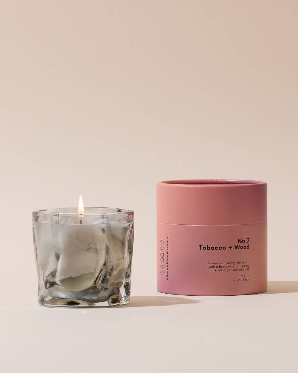 Choice Blooms - 7.2oz. No. 7 Tobacco + Wood Candle - The Look and Co