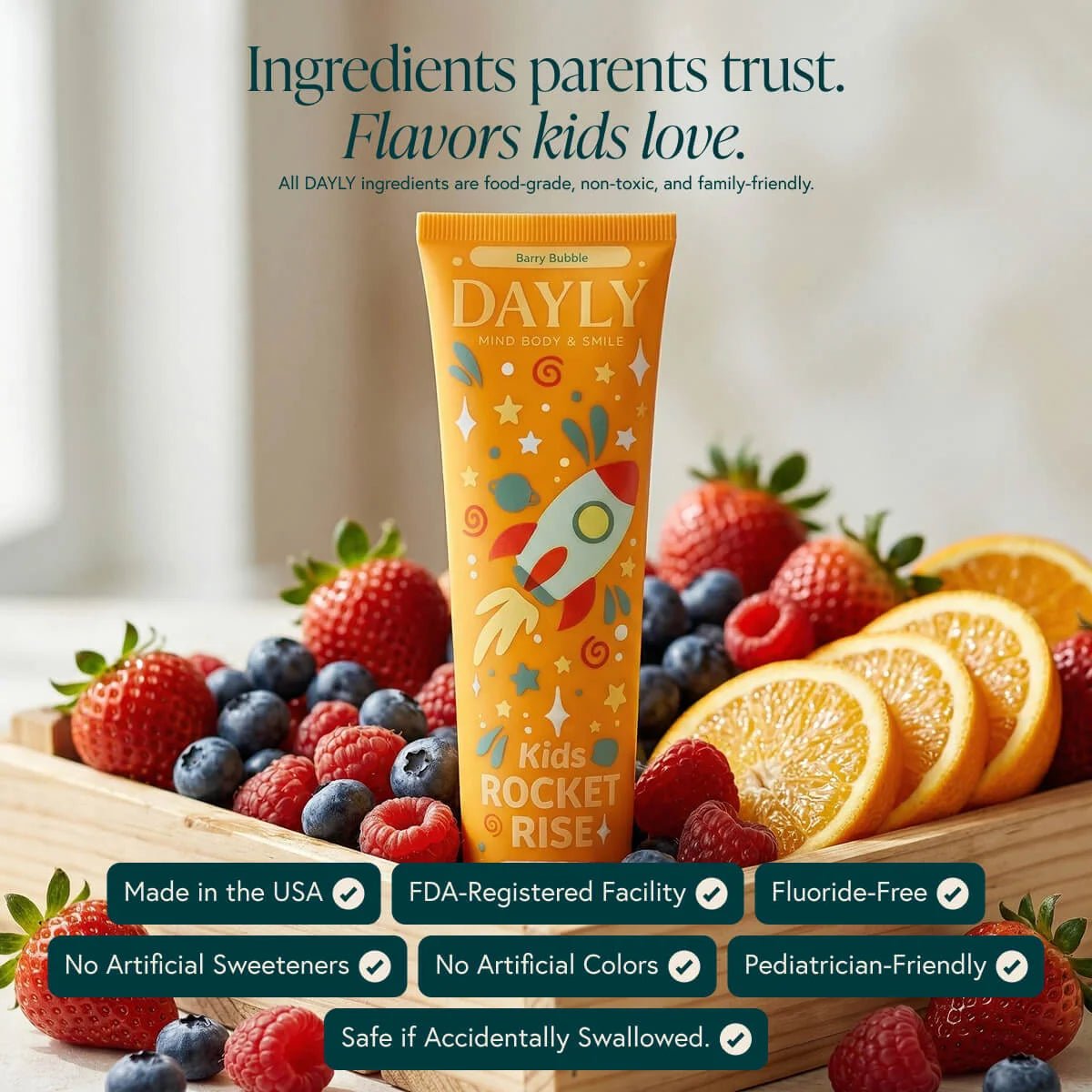 Dayly Rocket Rise Toothpaste - AM Kids - The Look and Co