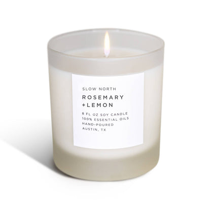 Slow North - Rosemary + Lemon - Non-Toxic Candle - Spring Gift