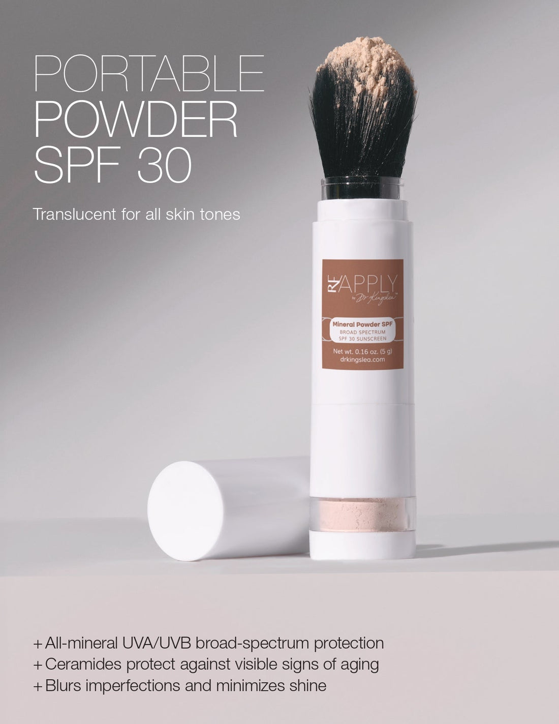 Dr Kingslea ReApply Brush - On Sunscreen - The Look and Co