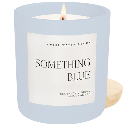 Sweet Water Decor - Something Blue 15 oz Soy Candle, Matte Jar -  Wedding