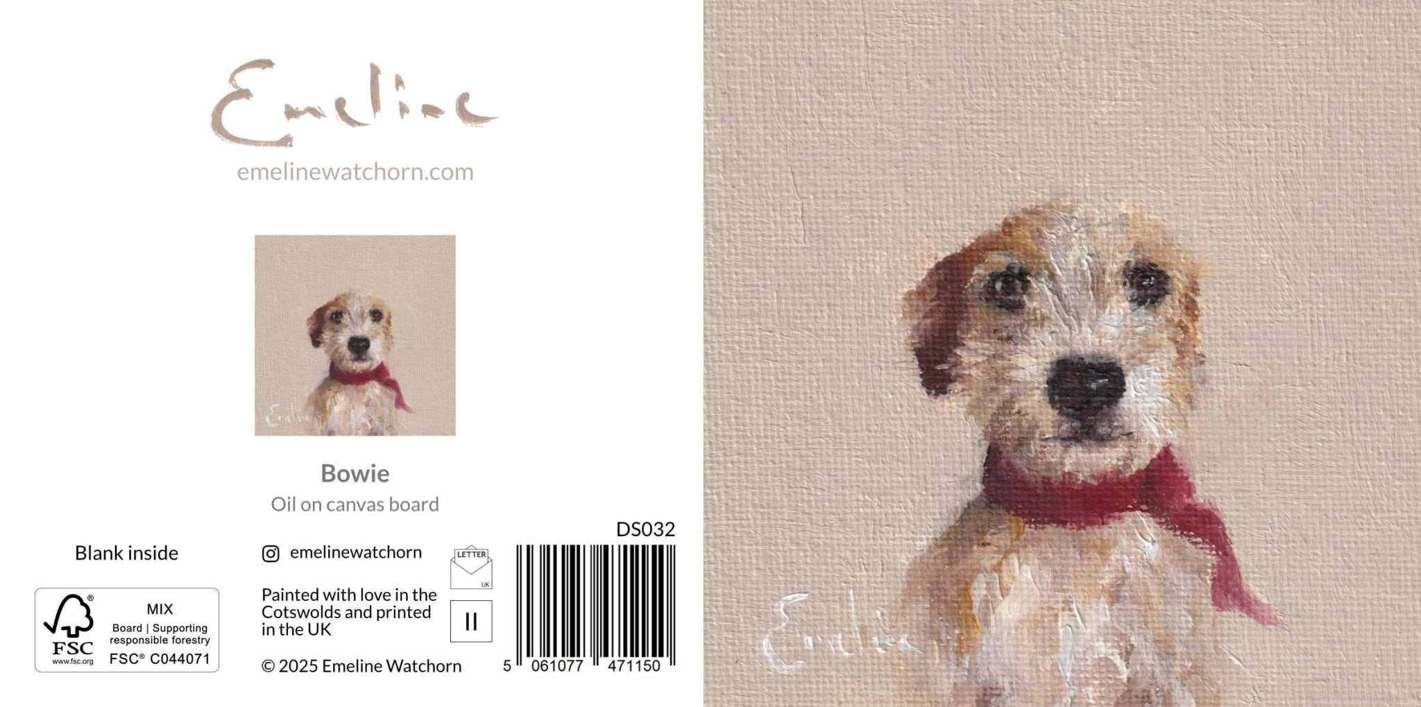 Emeline Watchorn - Greetings Card - DS032 Bowie 4x4 - The Look and Co