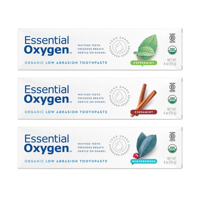 Essential Oxygen Organic Low Abrasion Toothpaste - The Look and Co
