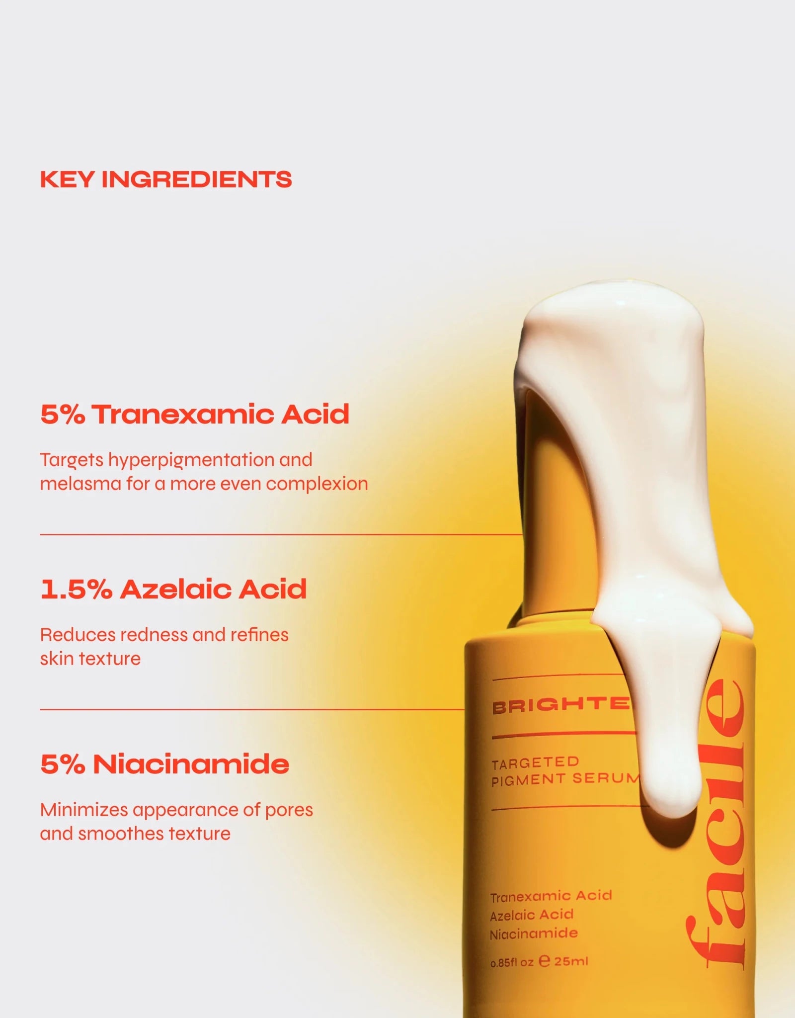 Facile Brighten Tranexamic &amp; Azelaic Acid Serum - The Look and Co