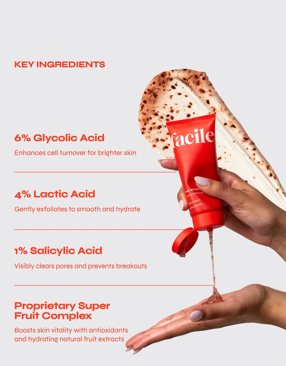 Facile The Buzz Brightening Exfoliating Facial Treatment with AHA &amp; BHA - The Look and Co