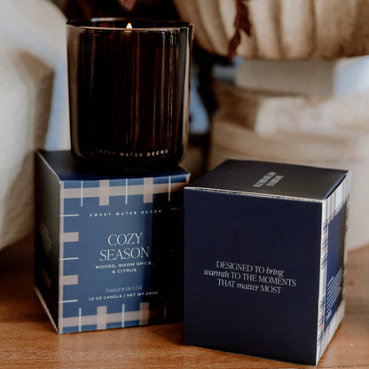 Sweet Water Decor - *NEW* Cozy Season 12 oz Boxed Soy Candle - Fall Decor &amp; Gift