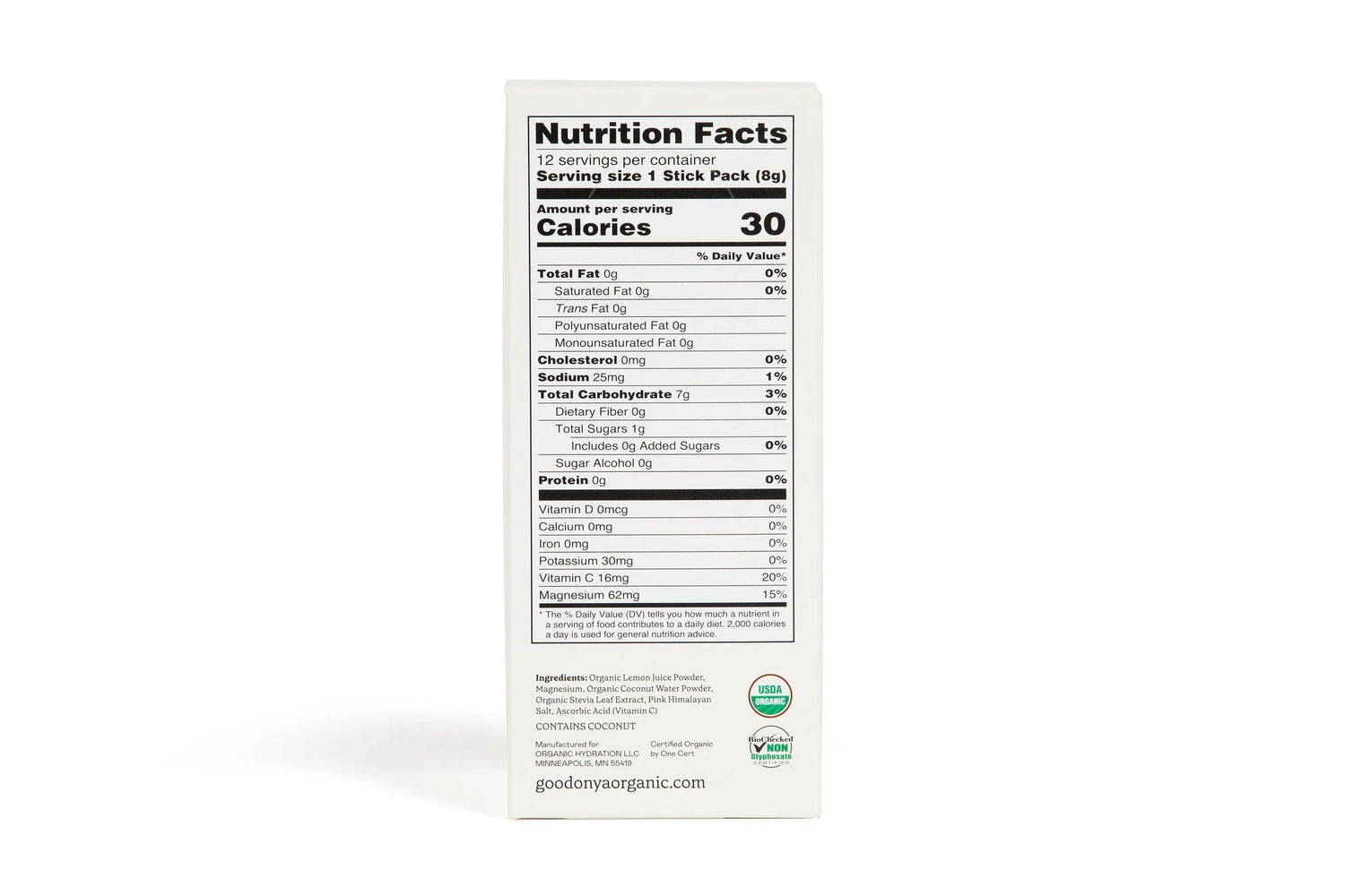 GOODONYA - Organic Hydration™ Stick Pack (12 Single - Serve Sticks) - The Look and Co