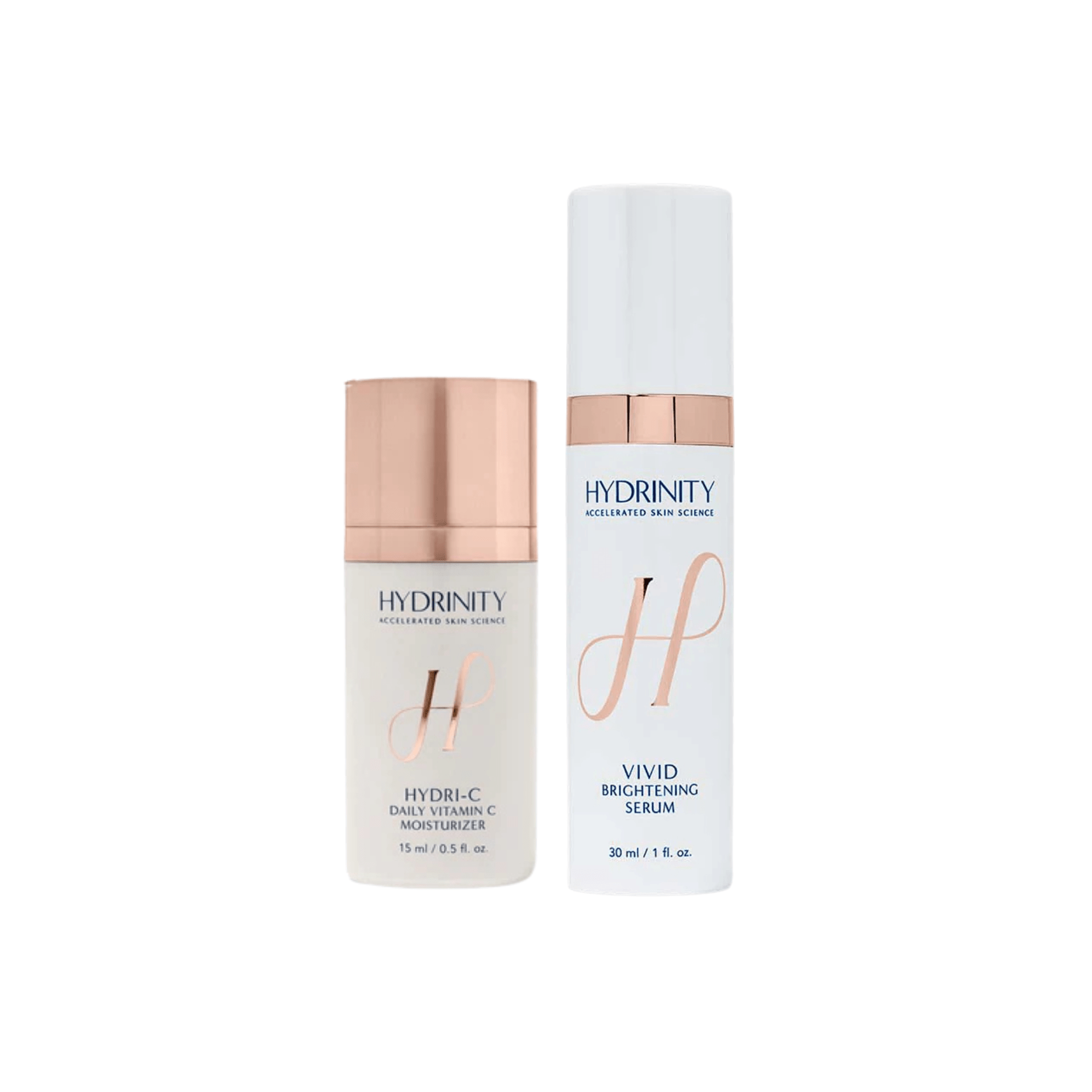 Hydrinity 30mL Vivid Brightening Serum + 15mL HYDR - C Daily Vitamin C Moisturizer Duo - The Look and Co