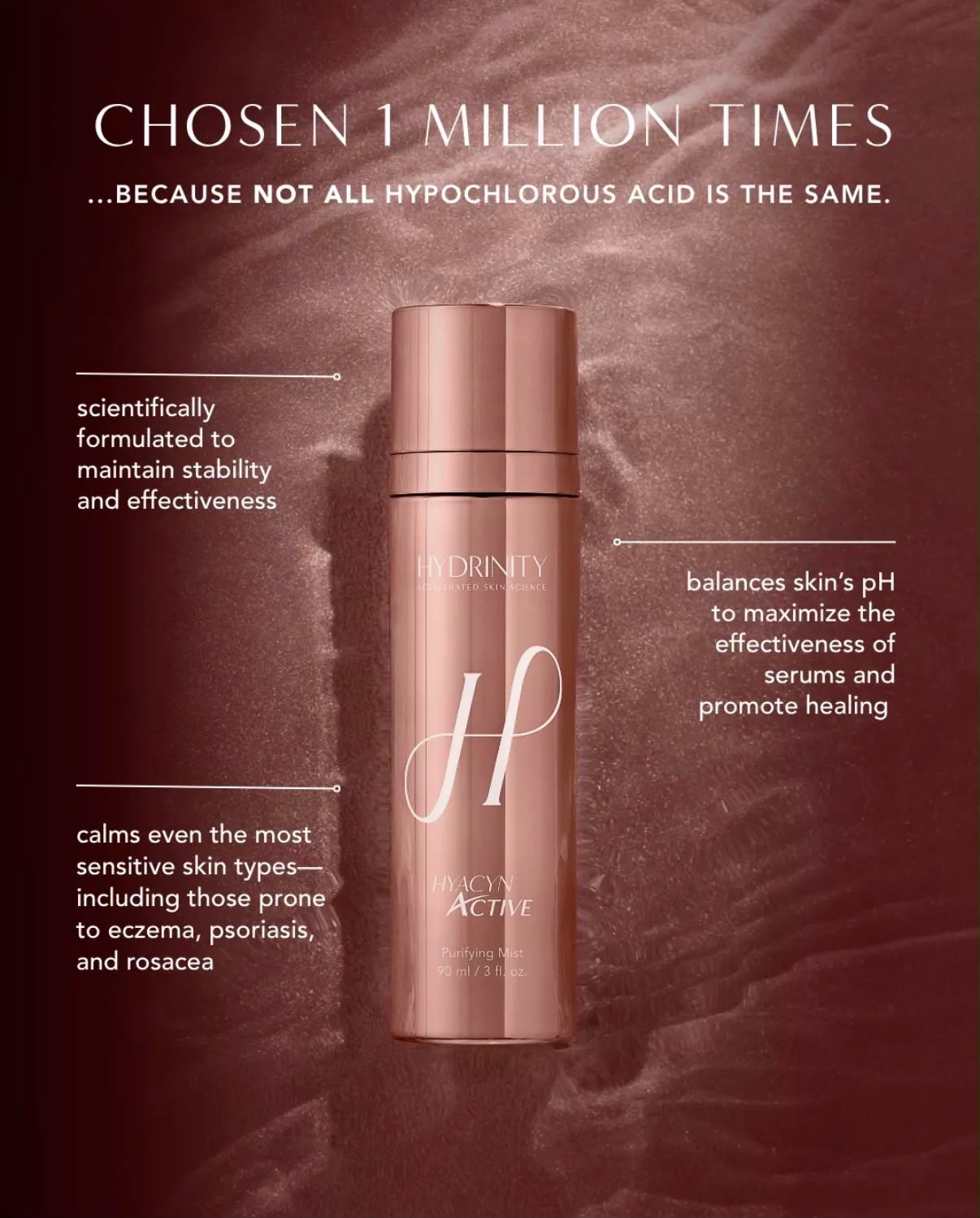 Hydrinity Hyacyn Active Purifying Mist - In Rose Gold (Limited Edition) - The Look and Co