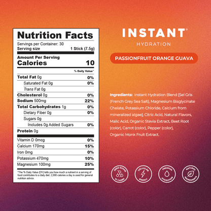 Instant Hydration - Premium Electrolyte Drink Mix: Passionfruit Orange Guava - The Look and Co