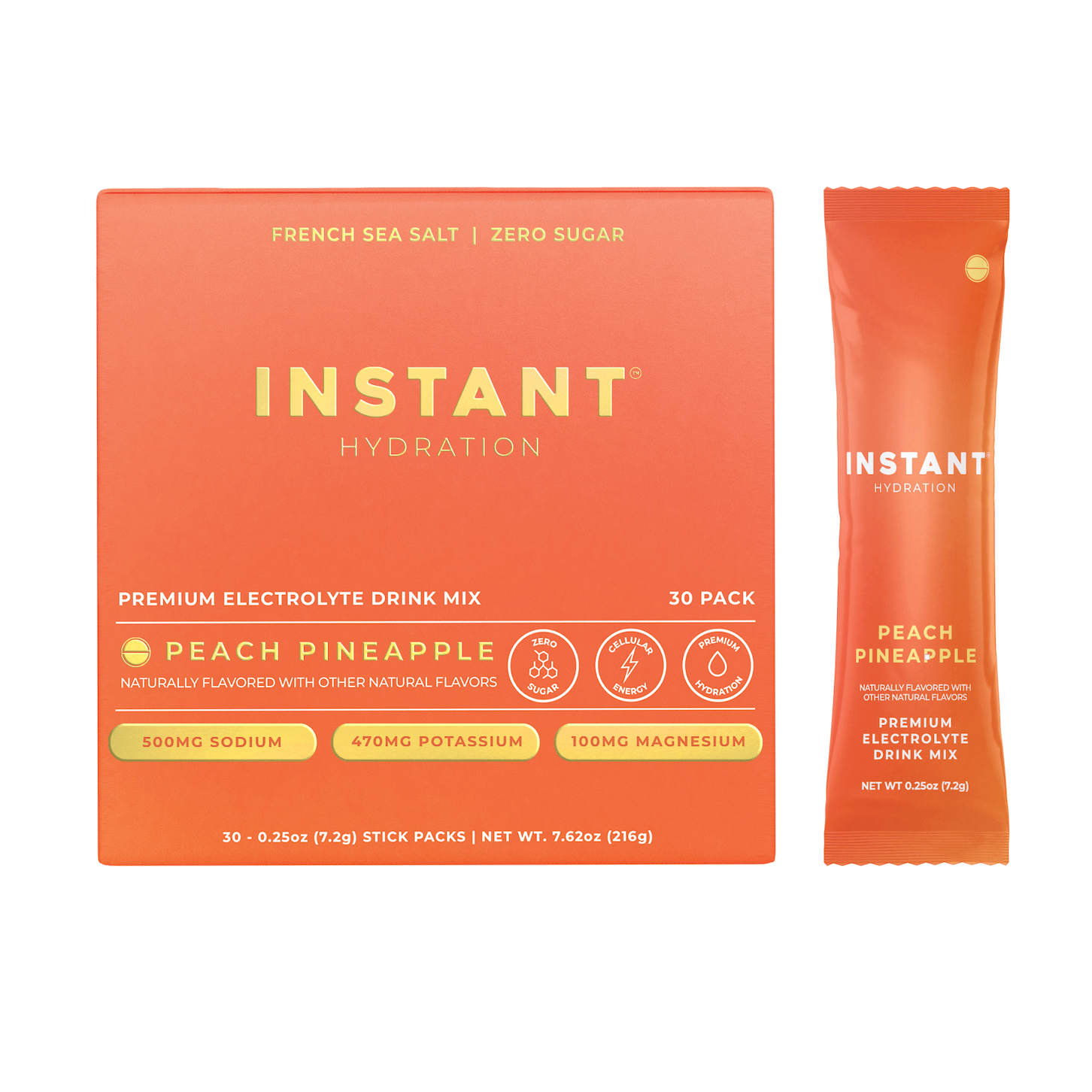 Instant Hydration - Premium Electrolyte Drink Mix: Peach Pineapple - The Look and Co