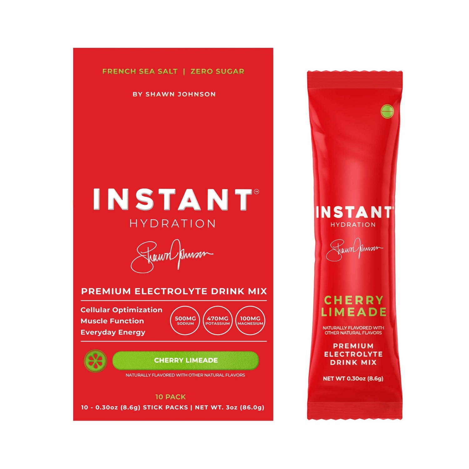 Instant Hydration - Premium Electrolyte Mix: Cherry Limeade 10ct - The Look and Co