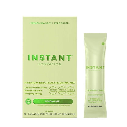 Instant Hydration - Premium Electrolyte Mix: Lemon Lime 15ct - The Look and Co