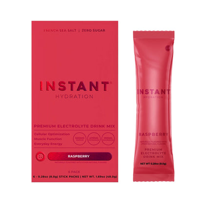 Instant Hydration - Premium Electrolyte Mix: Raspberry 6ct - The Look and Co
