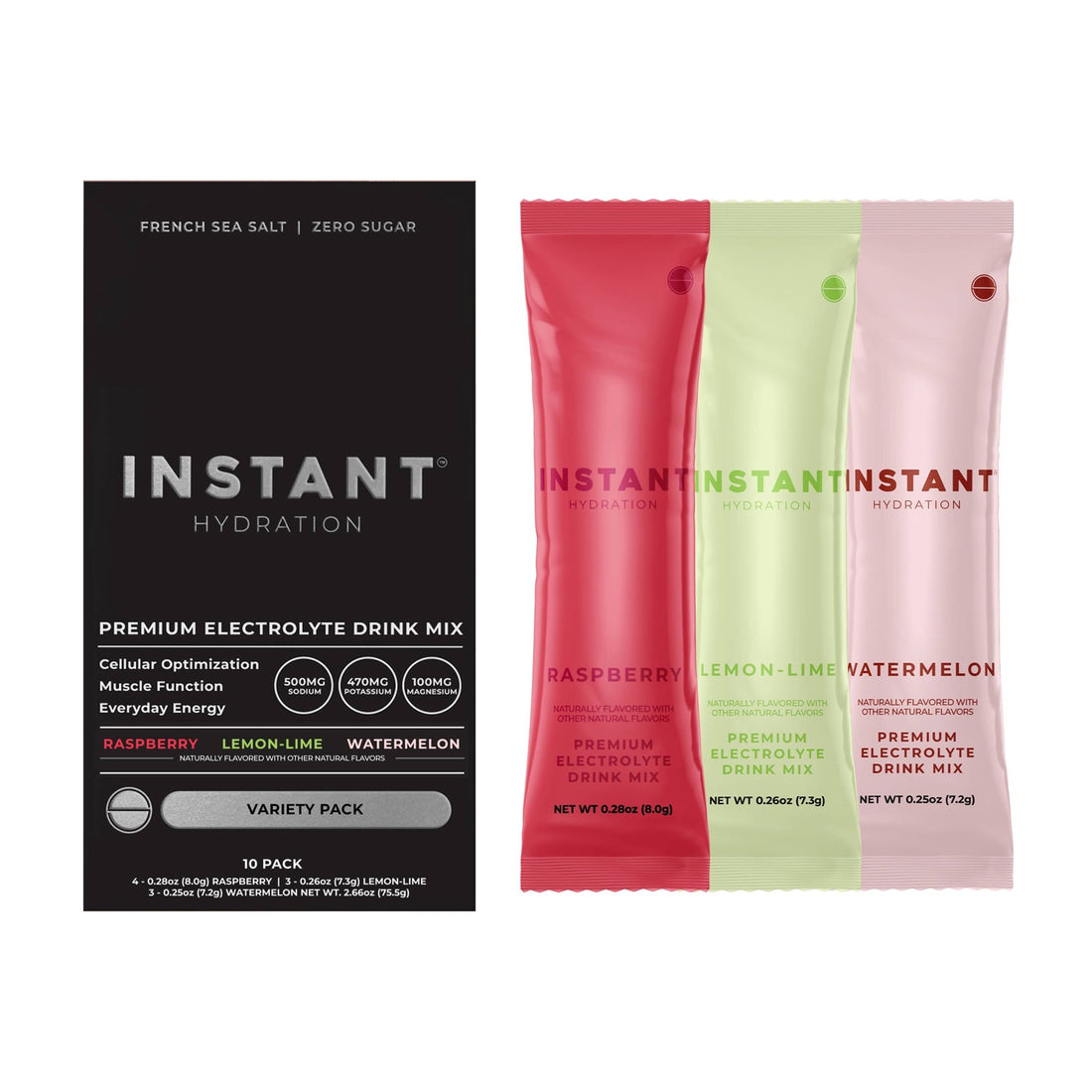 Instant Hydration - Premium Electrolyte Mix: Variety Pack 10ct - The Look and Co