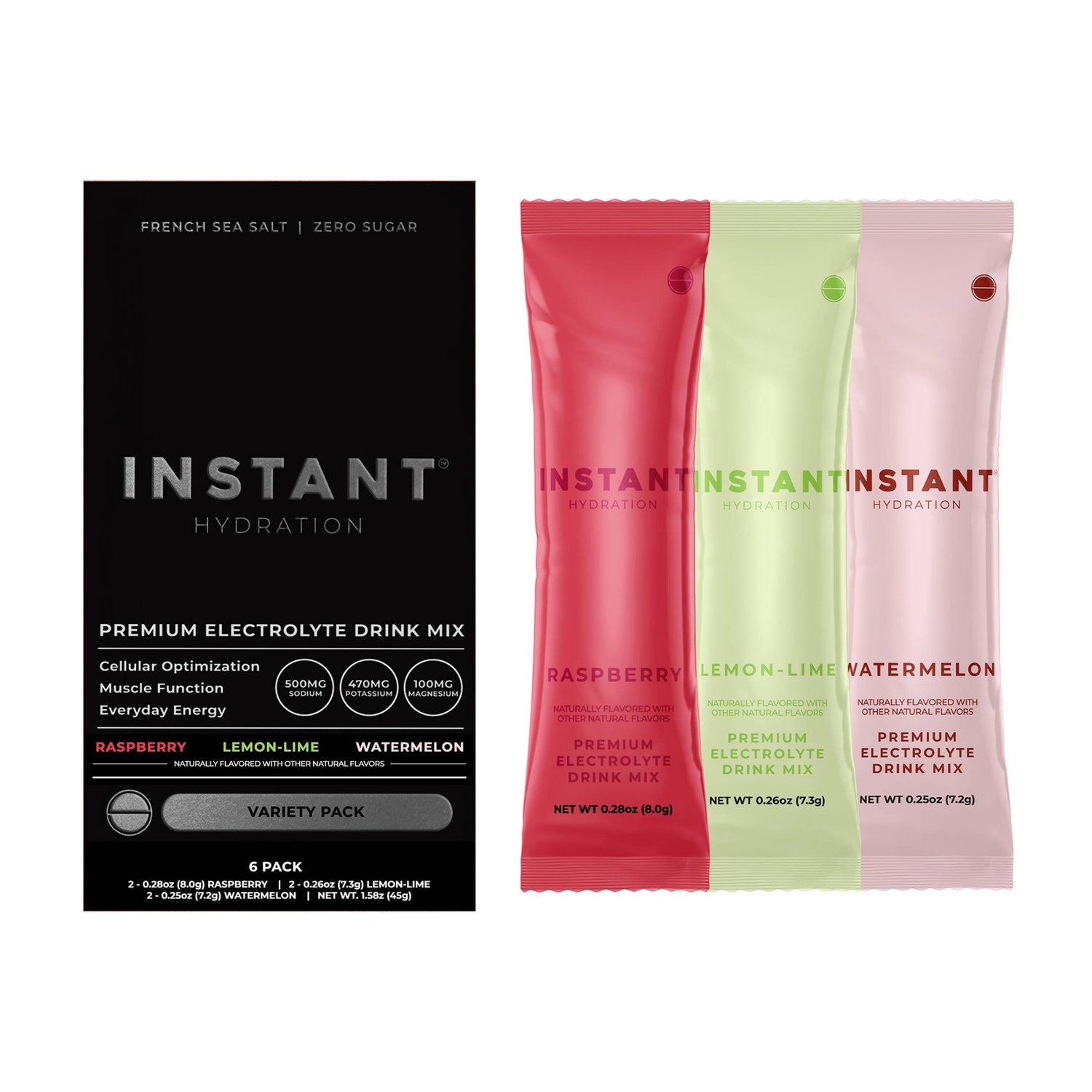 Instant Hydration - Premium Electrolyte Mix: Variety Pack 6ct - The Look and Co
