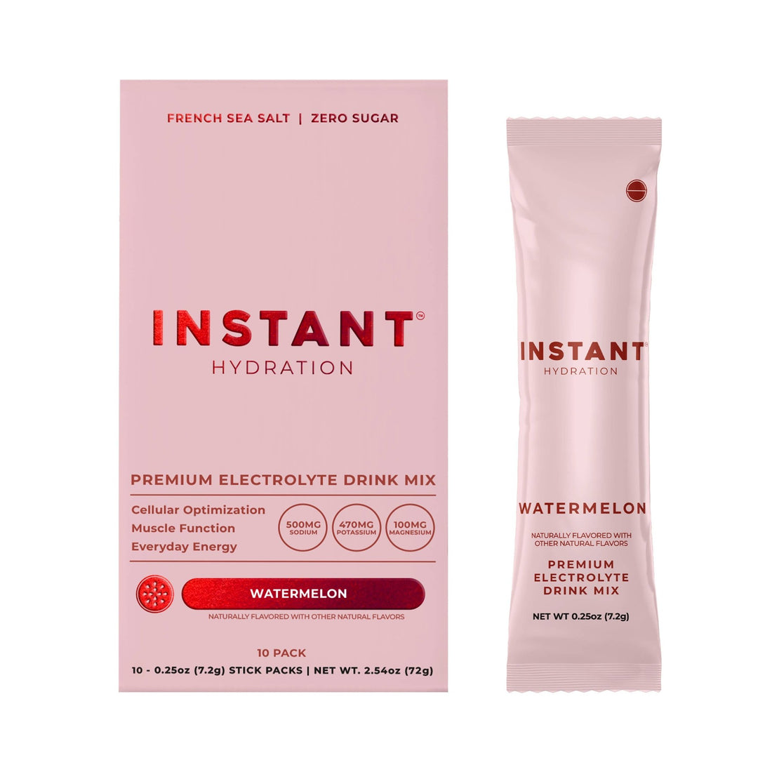 Instant Hydration - Premium Electrolyte Mix: Watermelon 10ct - The Look and Co