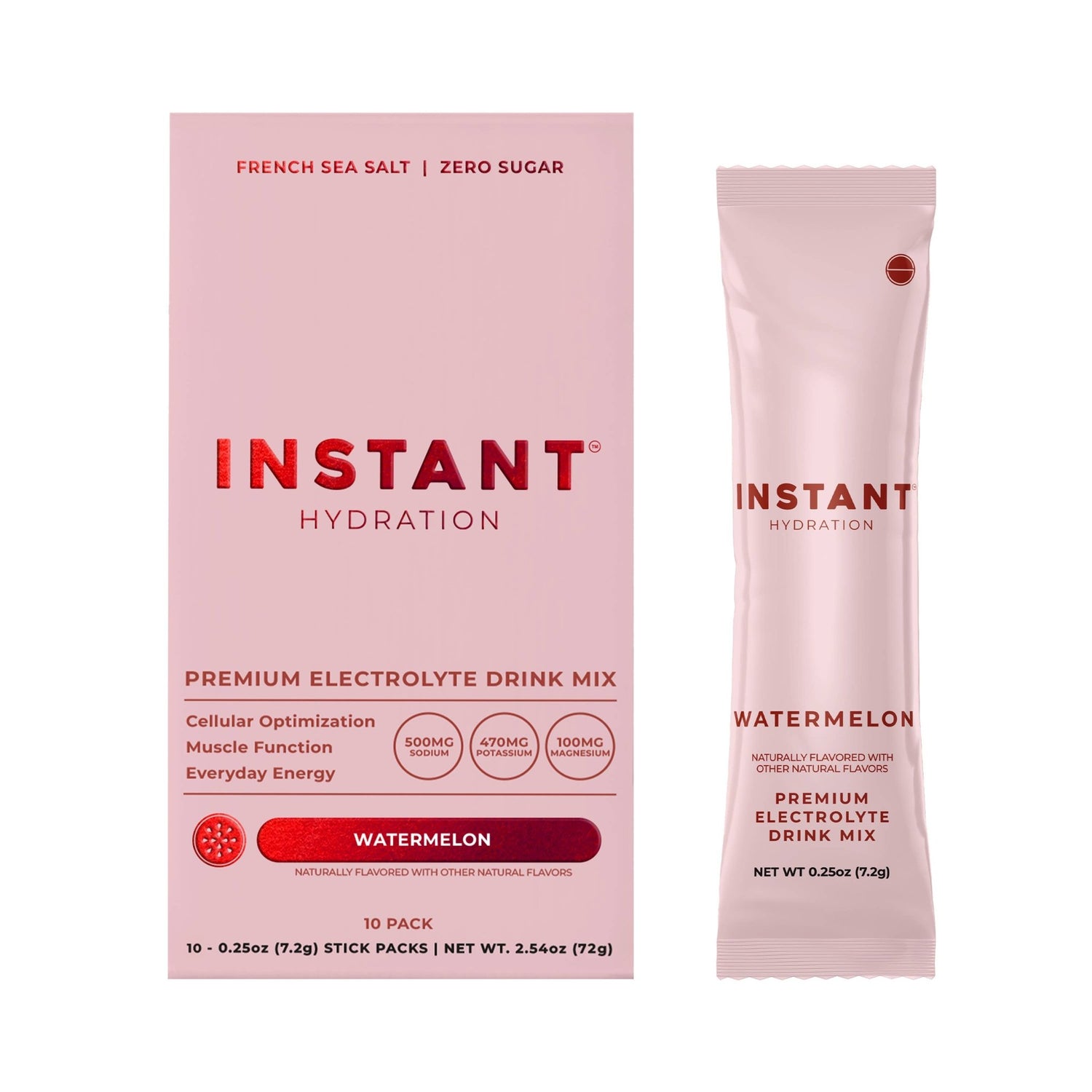 Instant Hydration - Premium Electrolyte Mix: Watermelon 10ct - The Look and Co