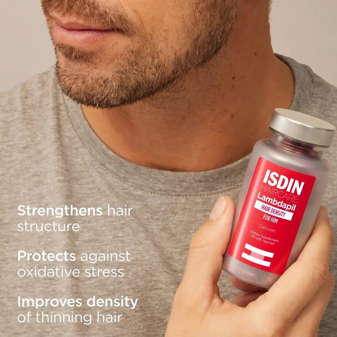 ISDIN Lambdapil® Hair Density Capsules For Him - The Look and Co