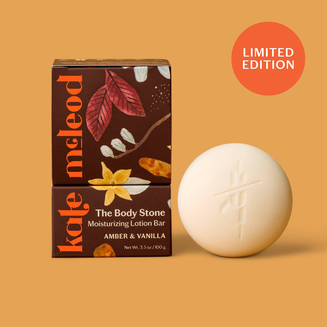 Kate McLeod - Amber &amp; Vanilla Body Stone | Deep Moisturizing Lotion Bar - The Look and Co