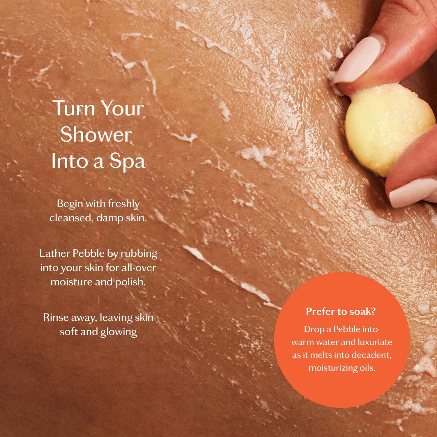 Kate McLeod - Amber &amp; Vanilla Pebble | Deep Moisturizing Bath &amp; Shower Oil - The Look and Co