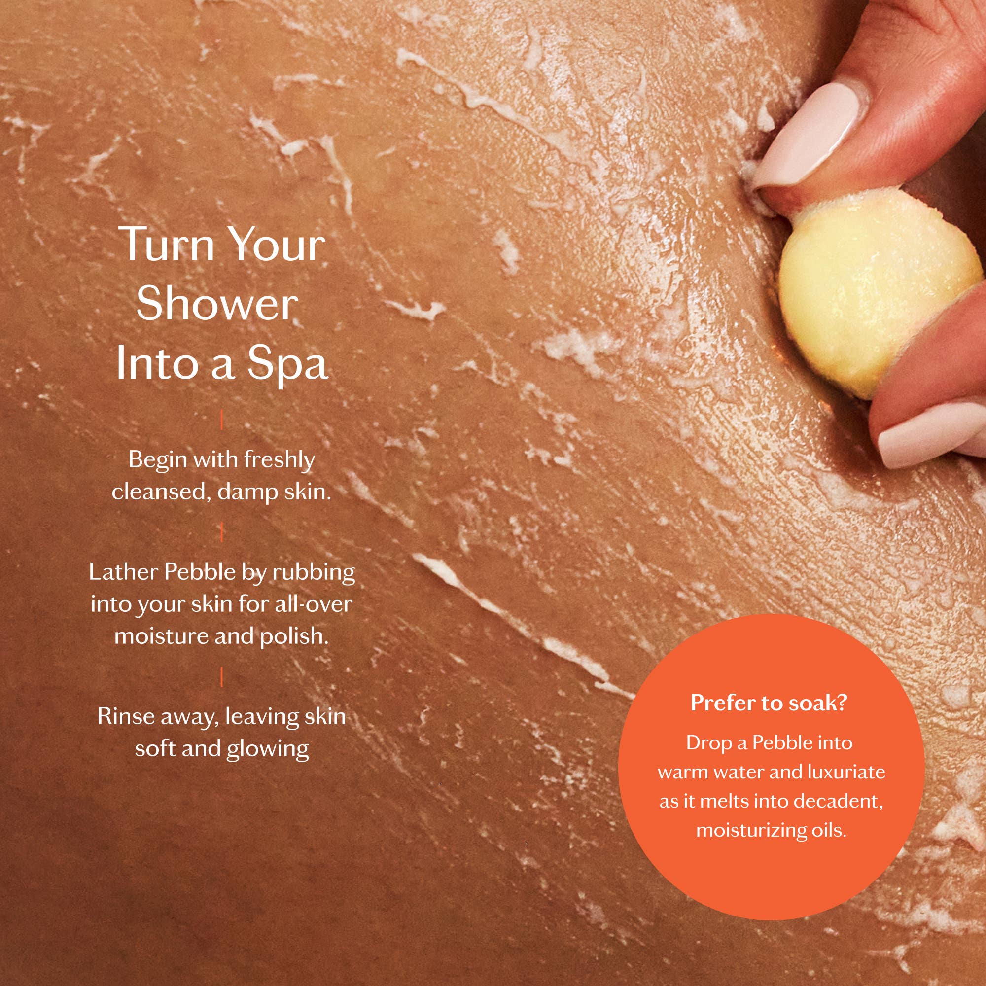 Kate McLeod - Amber &amp; Vanilla Pebble | Deep Moisturizing Bath &amp; Shower Oil - The Look and Co