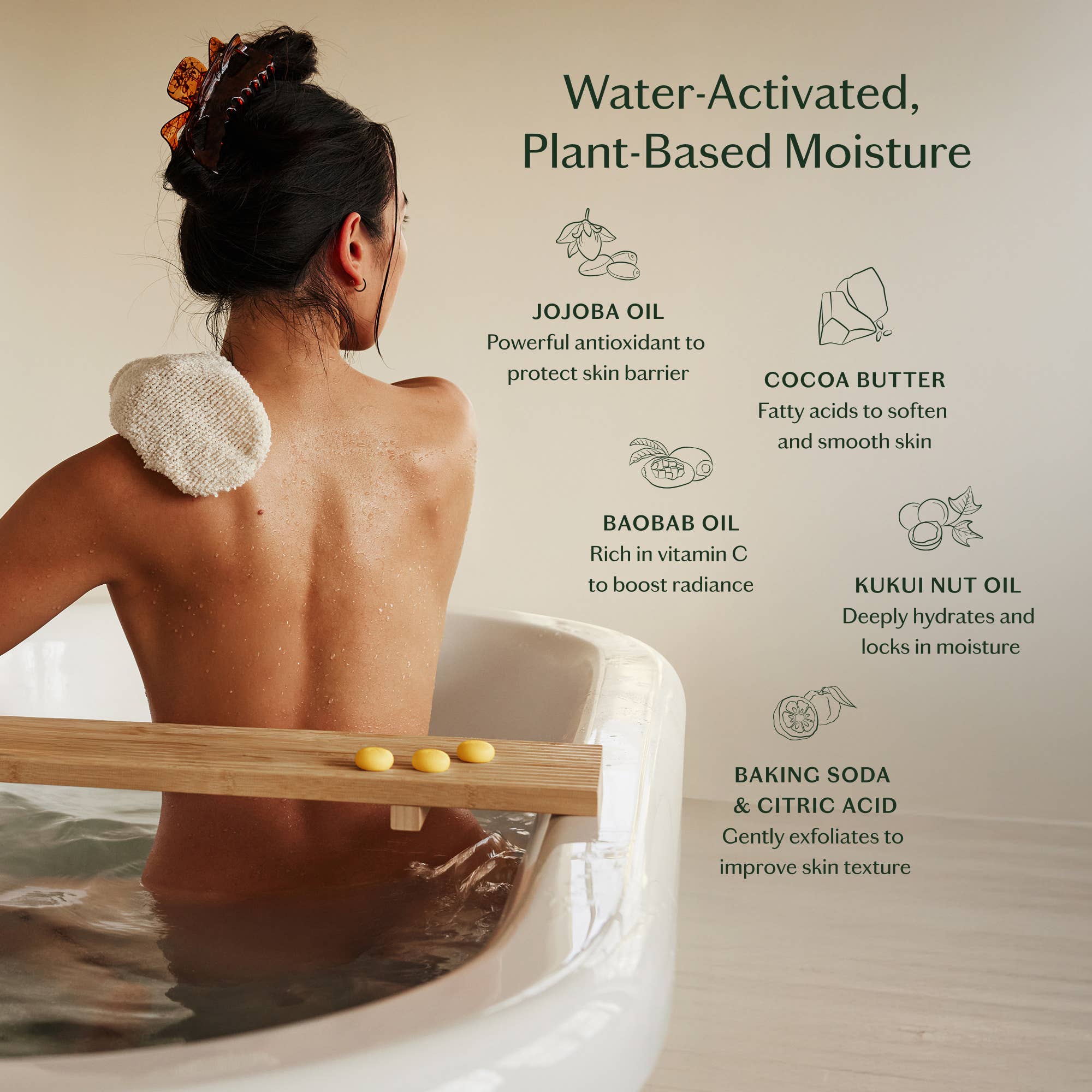 Kate McLeod - Amber &amp; Vanilla Pebble | Deep Moisturizing Bath &amp; Shower Oil - The Look and Co