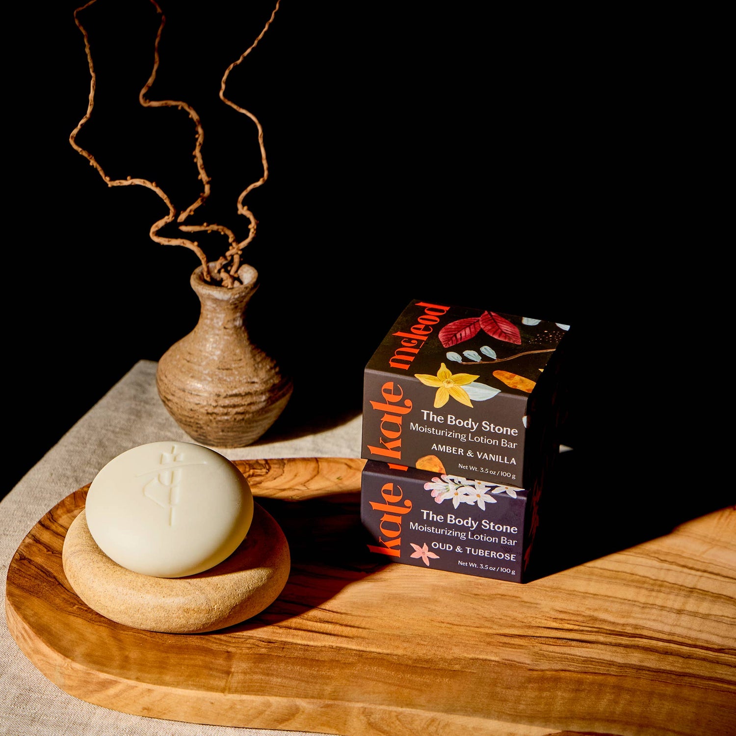 Kate McLeod - Oud &amp; Tuberose Body Stone | Deep Moisturizing Lotion Bar - The Look and Co