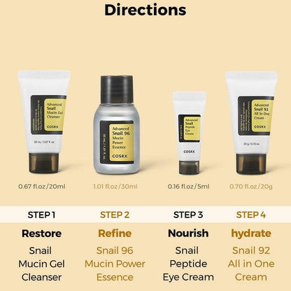 Kbeauty Skincare - [COSRX] ALL BOUT SNAIL KIT 4 PCS - The Look and Co