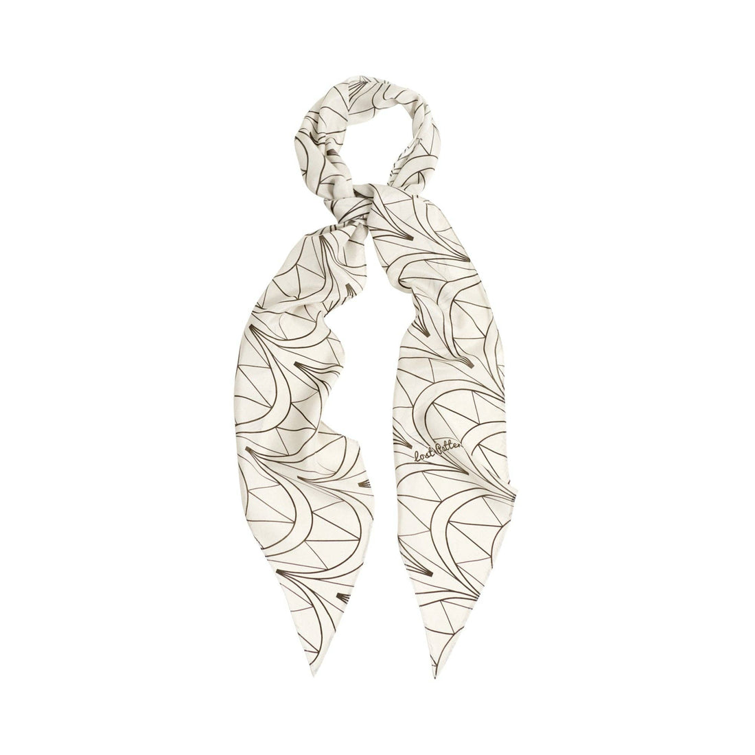 Lost Pattern NYC - &quot;Chrysler&quot; Silk Crepe Neck Scarf - Deco Ivory - The Look and Co