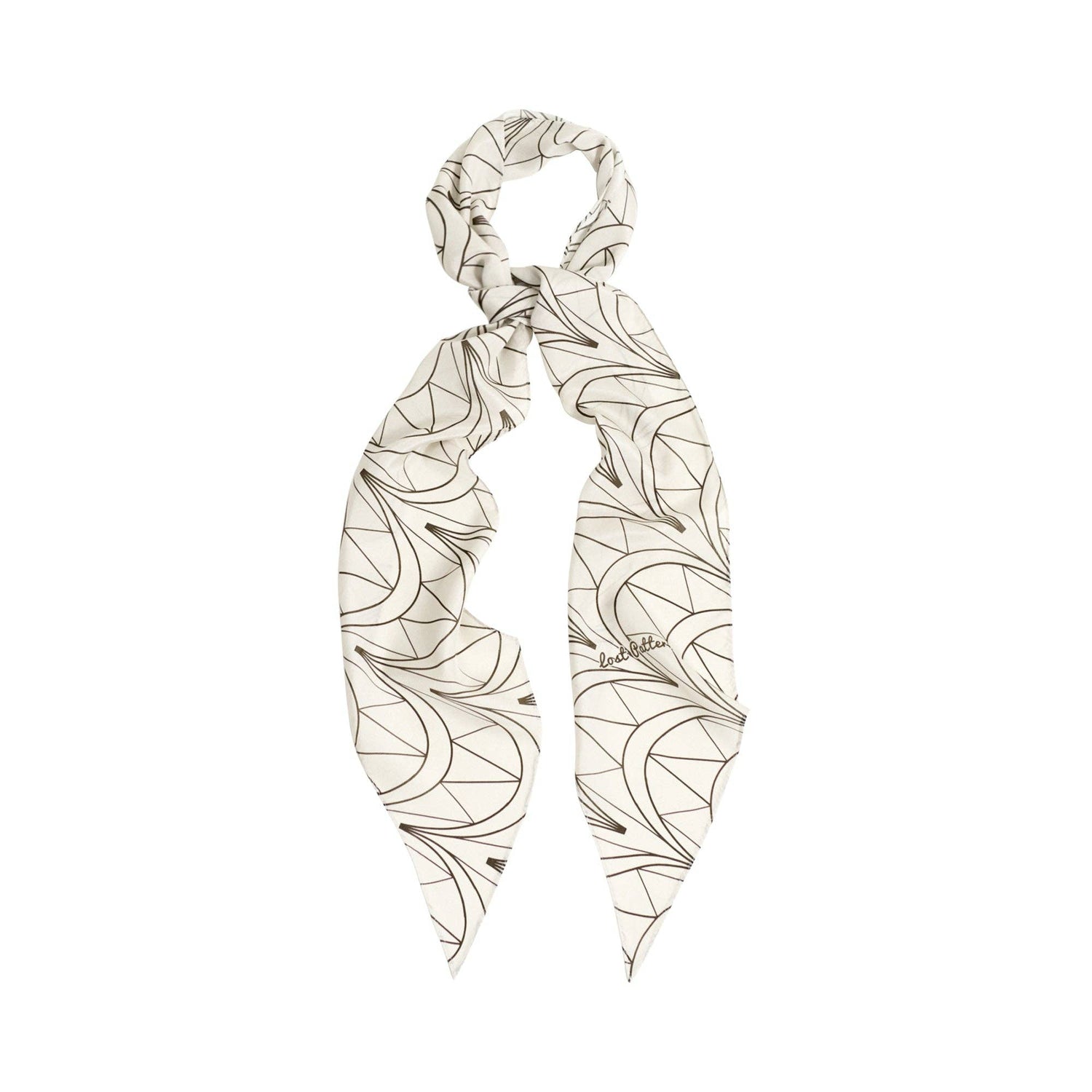 Lost Pattern NYC - &quot;Chrysler&quot; Silk Crepe Neck Scarf - Deco Ivory - The Look and Co
