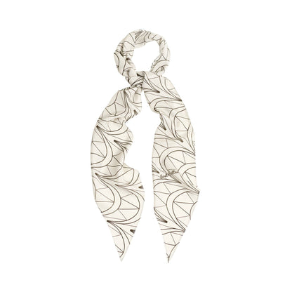 Lost Pattern NYC - &quot;Chrysler&quot; Silk Crepe Neck Scarf - Deco Ivory - The Look and Co