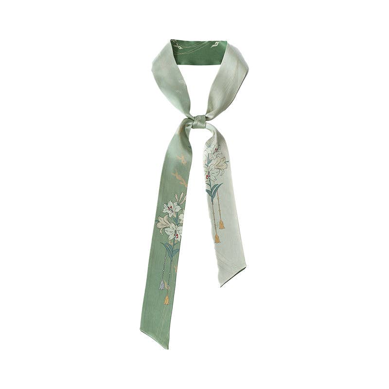 Lost Pattern NYC - “Lily” Silk Twilly Scarf - The Look and Co