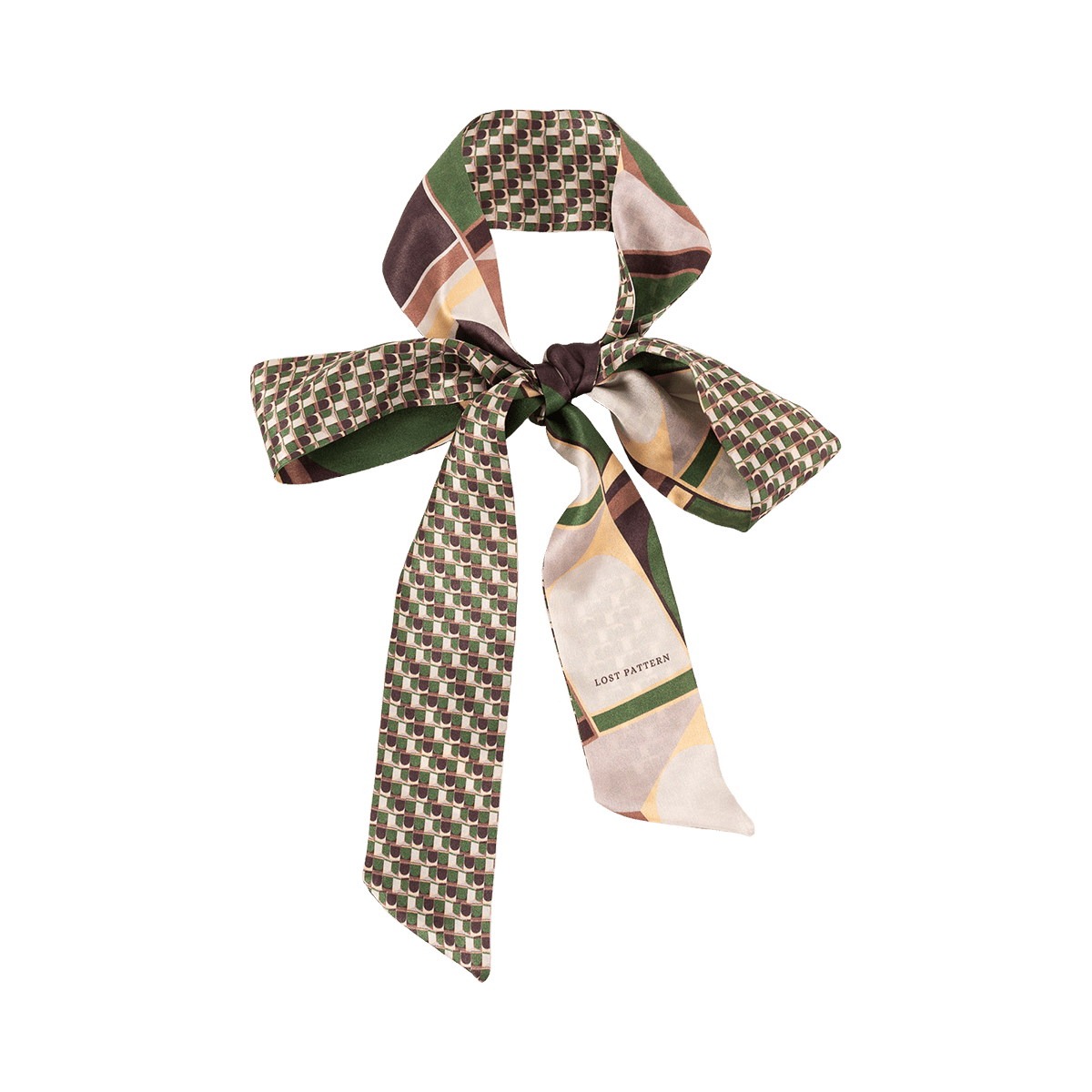 Lost Pattern NYC - &quot;Modular&quot; Silk Skinny Scarf - Green - The Look and Co