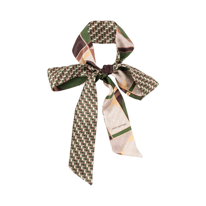 Lost Pattern NYC - &quot;Modular&quot; Silk Skinny Scarf - Green - The Look and Co