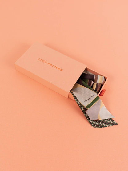 Lost Pattern NYC - &quot;Modular&quot; Silk Skinny Scarf - Green - The Look and Co