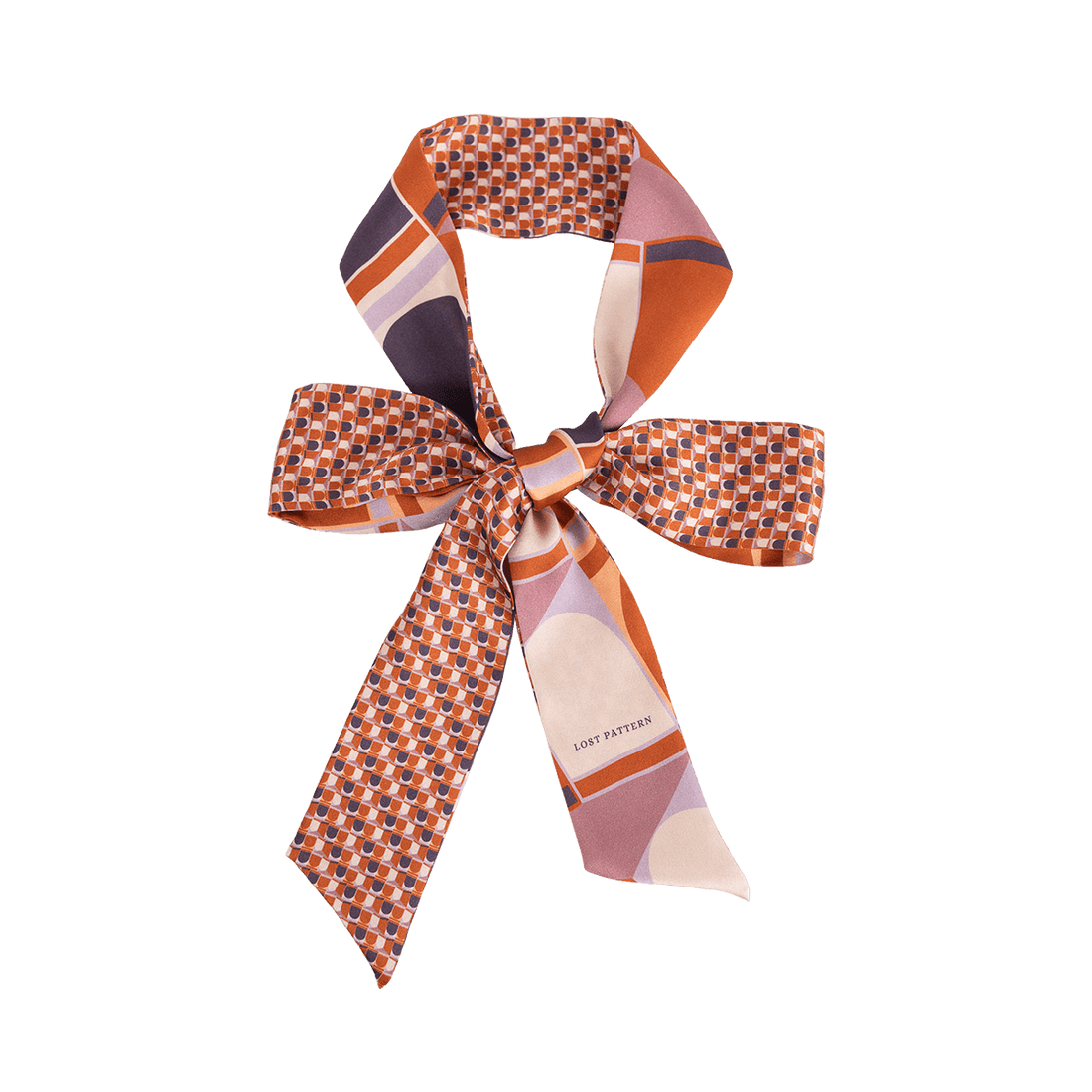 Lost Pattern NYC - &quot;Modular&quot; Silk Skinny Scarf - Orange - The Look and Co