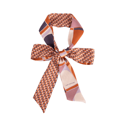 Lost Pattern NYC - &quot;Modular&quot; Silk Skinny Scarf - Orange - The Look and Co